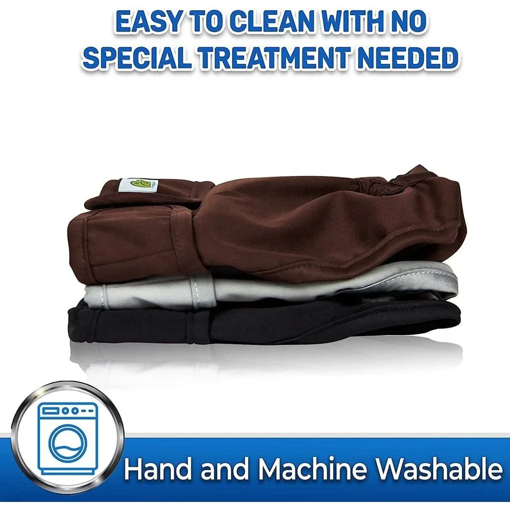 Pet Magasin Washable Dog Diapers 3 Pack Medium Black Grey Brown Reusable NEW